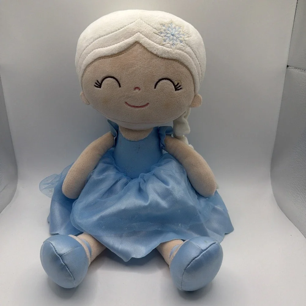 Gloveleya Frozen Inspired Princess Plush Doll Blue‎ Braided Hair